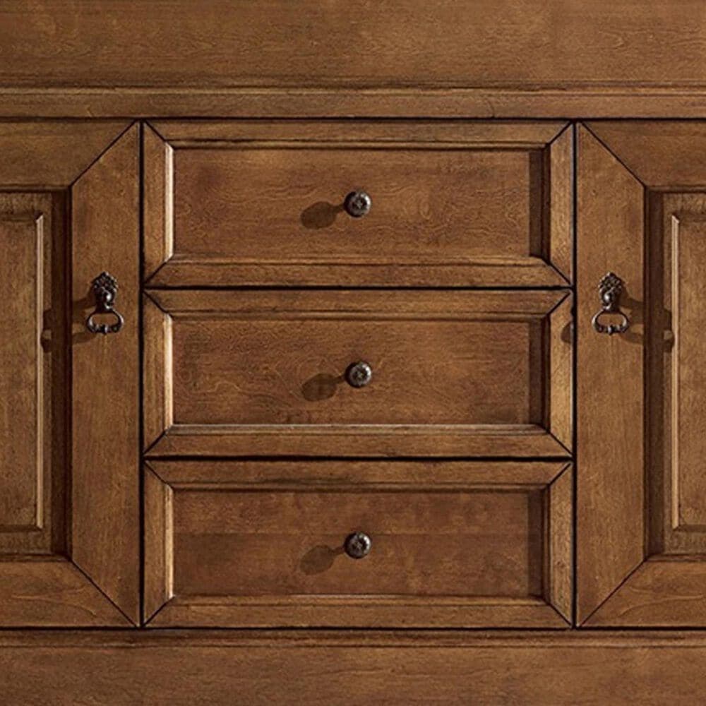 James Martin Vanities Brookfield 60&quot; Double Bathroom Vanity in Country Oak with 3 cm Charcoal Soapstone Quartz Top and Rectangle Sinks, , large