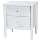 Baxton Studio Lucera 2-Drawer Bobbin Nightstand in White, , large