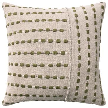 Classic Home TD Katia 20" x 20" Throw Pillow in Natural and Olive Green, , large