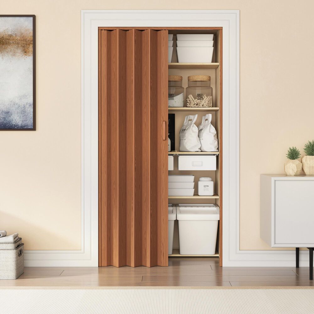 Rta Products Llc Studio 48&quot; PVC Foldable Accordion Doors in Walnut, , large