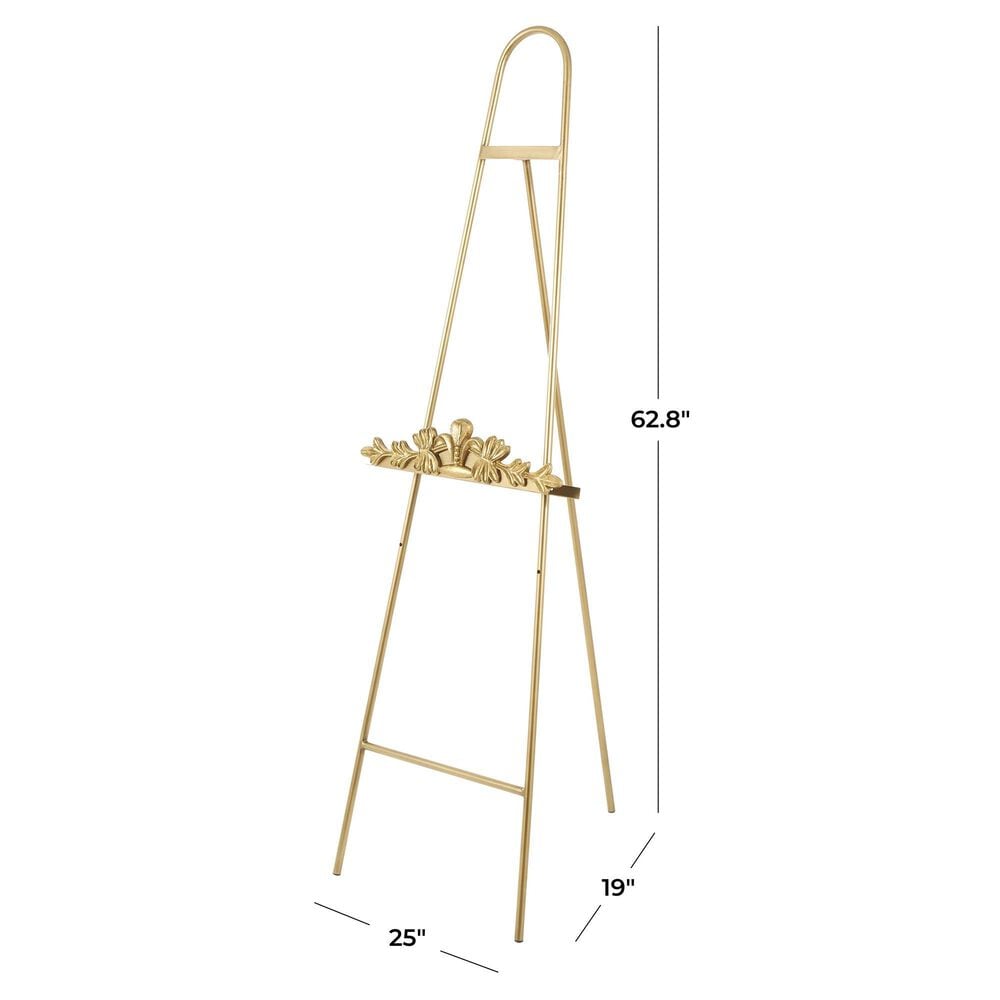 Maple and Jade 63&quot; Arched Foldable 2-Tier Leaf Display Easel in Satin Gold, , large