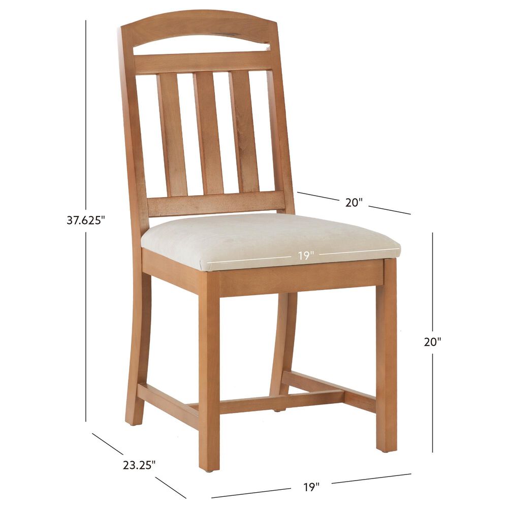 Linon Home Decor Wilmer Side Chair with Beige Upholstery in Brown (Set of 2), , large