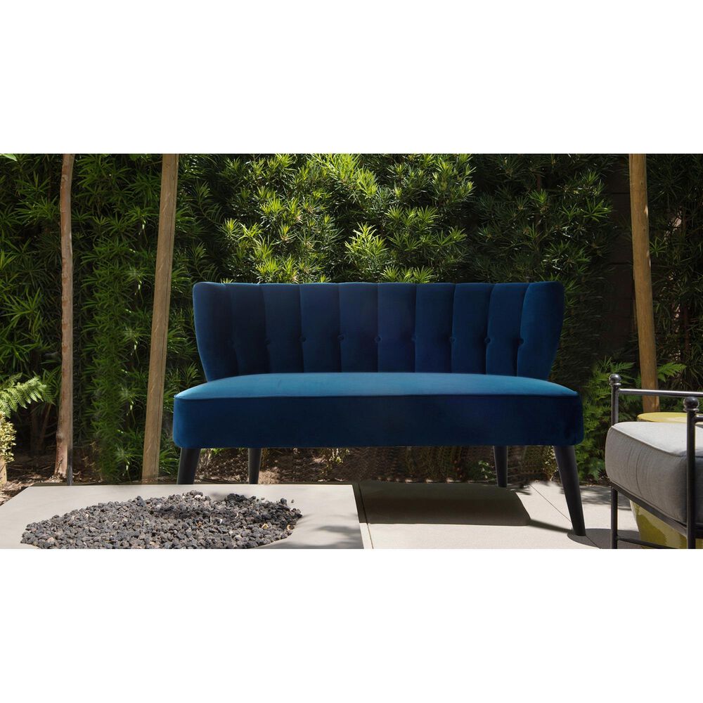 Jennifer Taylor Home Becca Settee in Navy Blue Velvet Nebraska Furniture Mart