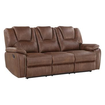 Steve Silver Katrine Manual Reclining Sofa in Chestnut Brown, , large