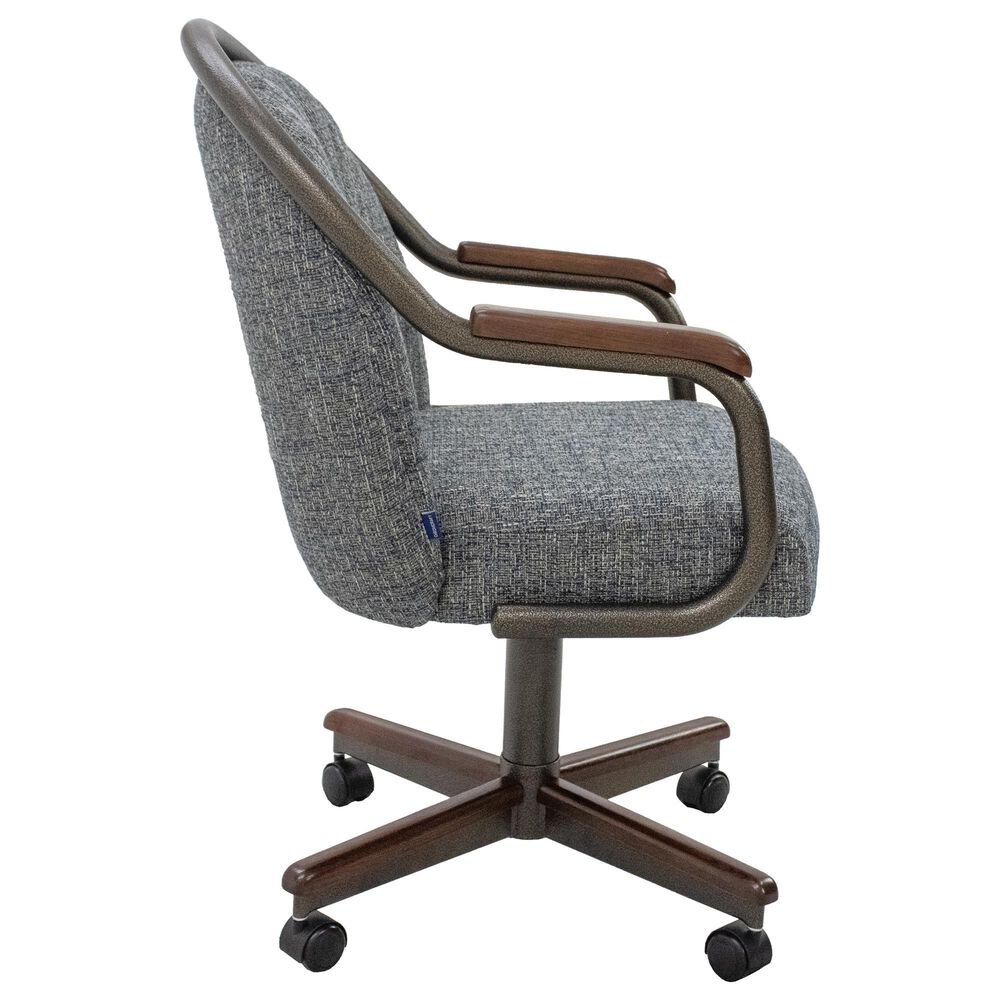 Northrow Traditional Style Dining Chair with Walnut Finish and Ravenrock Indigo Fabric , , large