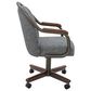 Northrow Traditional Style Dining Chair with Walnut Finish and Ravenrock Indigo Fabric , , large