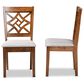 Baxton Studio Nicolette Side Chair with Grey Cushion in Walnut Brown (Set of 2), , large