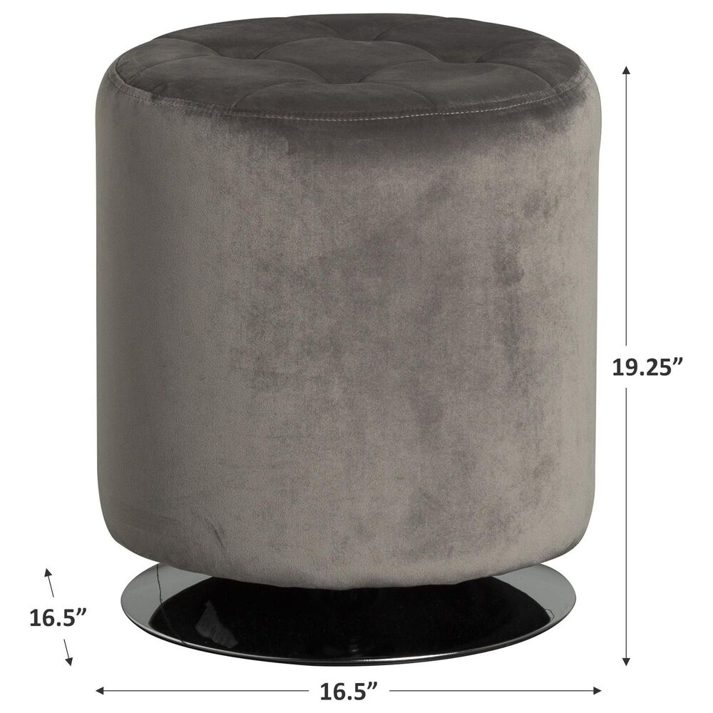 Linden Boulevard Saylor Swivel Ottoman in Gray, , large