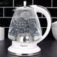 Jura H2O Glass 48 Oz Rapid Boil Kettle in White and Polished Chrome, , large