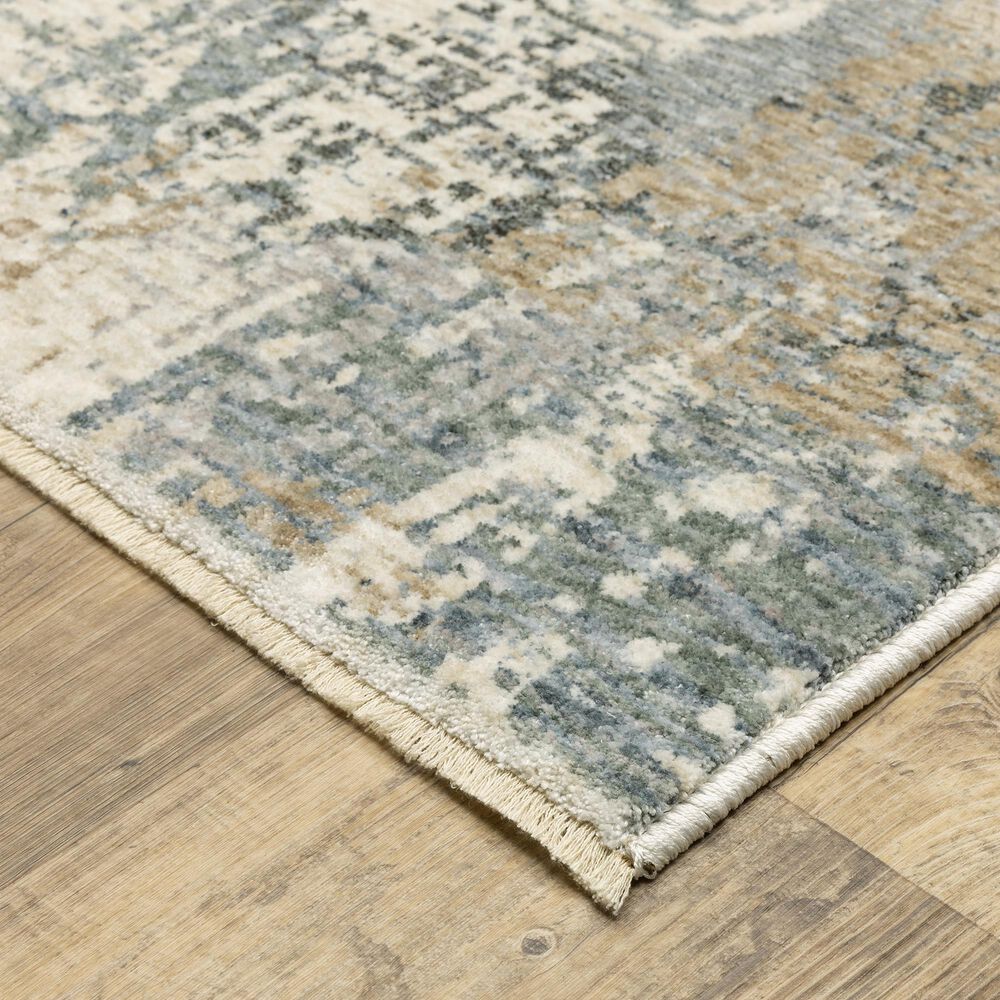 Oriental Weavers Hayden HAY08 2&#39;3&quot; x 7&#39;6&quot; Beige and Blue Runner, , large
