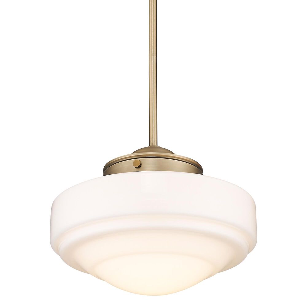 Golden Lighting Ingalls Medium Pendant with Vintage Milk Glass in Modern Brass, , large