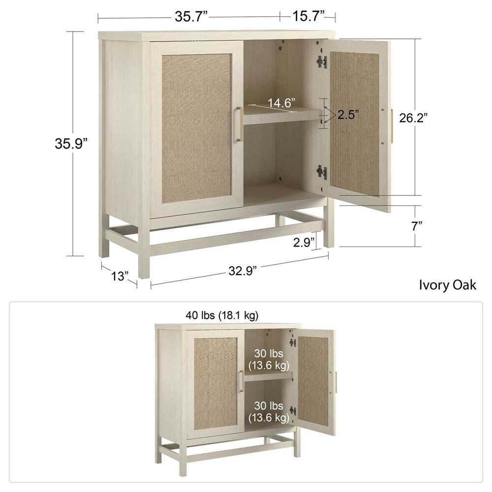 DHP Lystra 2-Door Storage Cabinet in Ivory Oak, , large