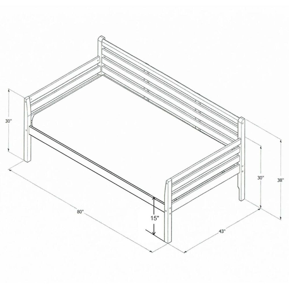 Kodiak Furniture Boho Daybed Frame Only in White, , large