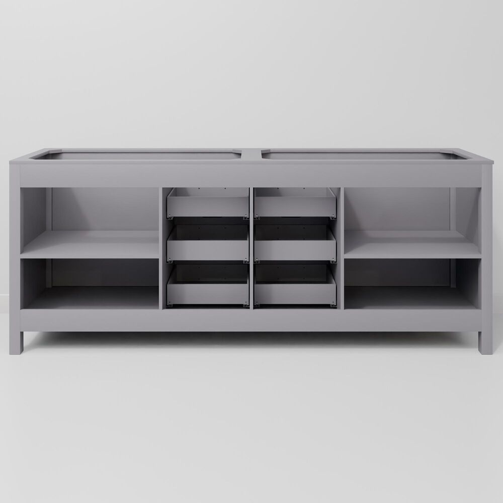 Lexora Home Marsyas 84&quot; Double Bathroom Vanity in Dark Grey with White Carrara Marble Top and Rectangular Sinks, , large
