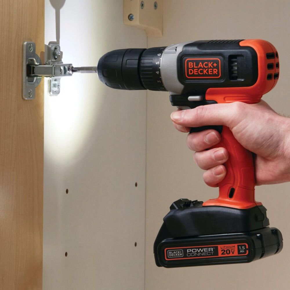 Black &amp; Decker 20V Max Cordless Drill and Driver in Black and Orange, , large