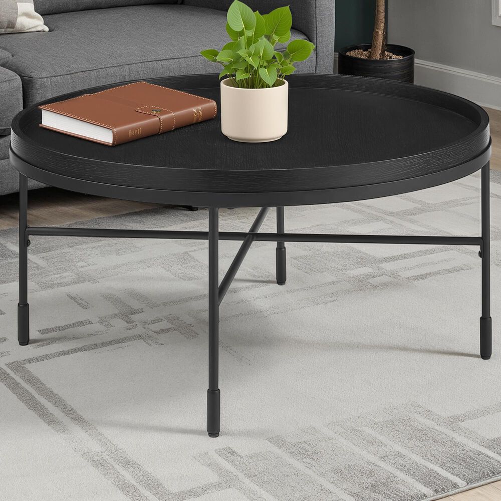 Linon Home Decor Soloman Coffee Table in Black, , large