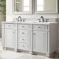 James Martin Vanities Bristol 60" Double Bathroom Vanity in Bright White with 3 cm Ethereal Noctis Quartz Top and Rectangular Sinks, , large