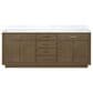 Lexora Home Abbey 80" Double Bathroom Vanity in Grey Oak with 2 cm White Carrara Marble Top and Rectangular Sinks, , large