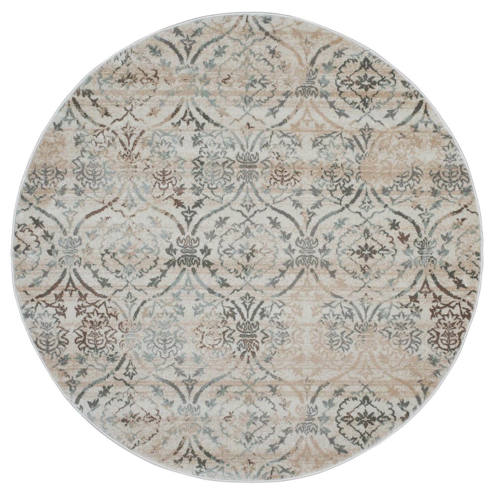 Radici USA Pisa 3746 Bone 7"10" Round Area Rug, , large