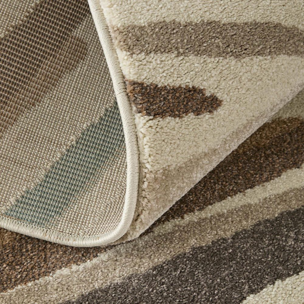 Feizy Eden Striped Ivory and Multicolor 2&#39;6&quot; x 7&#39;3&quot; Runner, , large