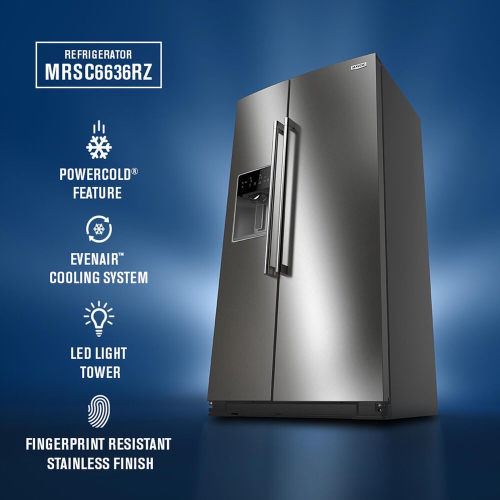 Maytag 20.8 Cu. Ft. Side-by-Side Refrigerator in Stainless Steel, , large