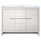 Lexora Home Lafarre 48" Double Bathroom Vanity in White with 2 cm White Cultured Marble Top and Rectangular Sinks, , large
