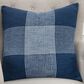 Rizzy Home Plaid 20" Down Filled Pillow in Indigo/White, , large