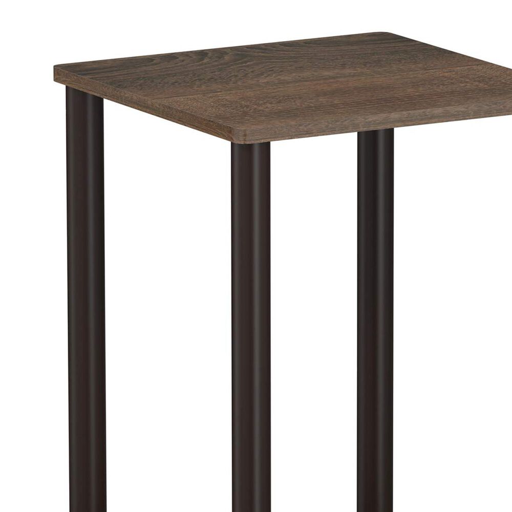 HOMLUX 2-Tier Turn-N-Tube End Table in Walnut and Brown, , large