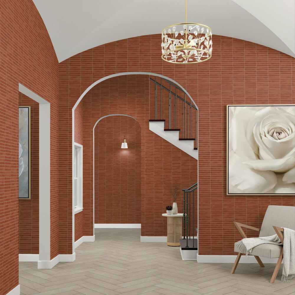 Dal-Tile Artcrafted Cotto 1&quot; x 6&quot; Straight Joint on 11.5&quot; x 9.75&quot; Glazed Ceramic Mosaic Sheet, , large