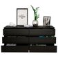 Hearth and Haven Seul 6-Drawer Double Dresser in Black, , large