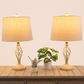 Timberlake 24" Modern Table Lamp with USB Charging Ports and LED Bulbs in Sand (Set of 2), , large