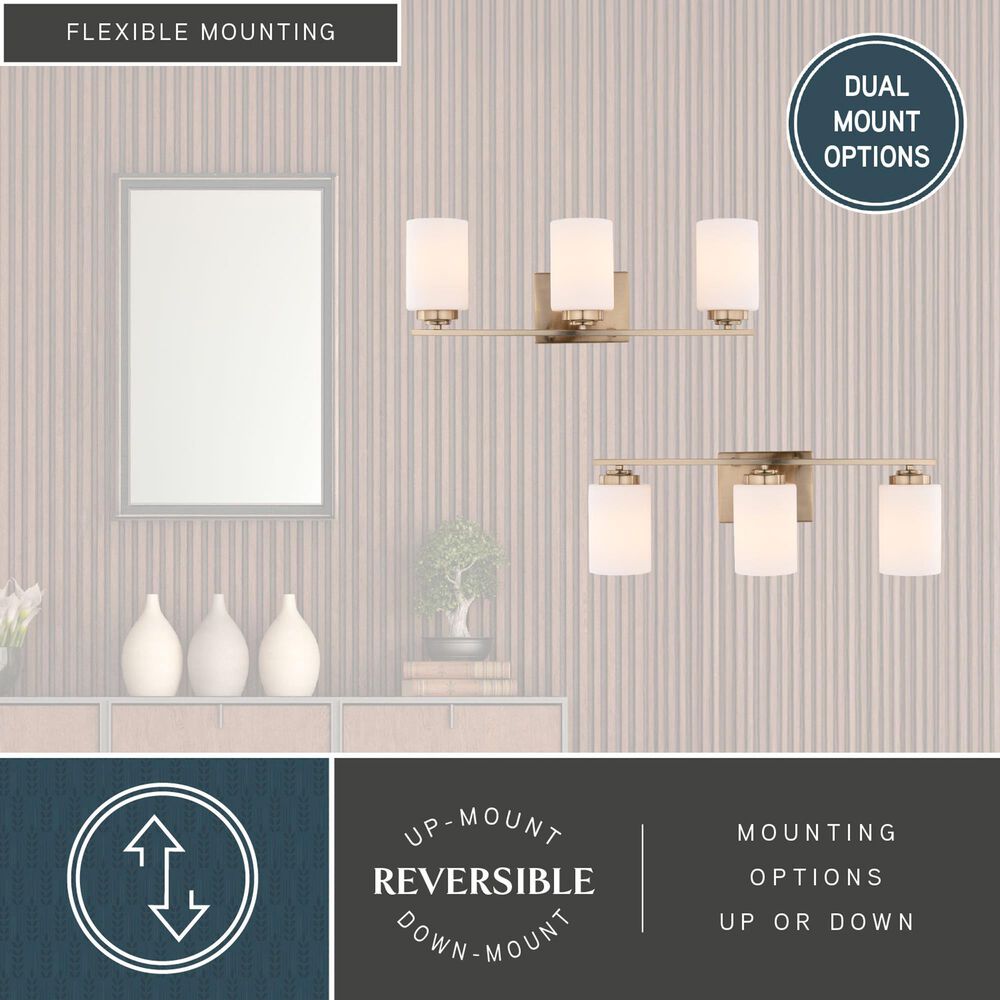 Vaxcel Park Ridge 3-Light Bathroom Vanity in Champagne Gold, , large