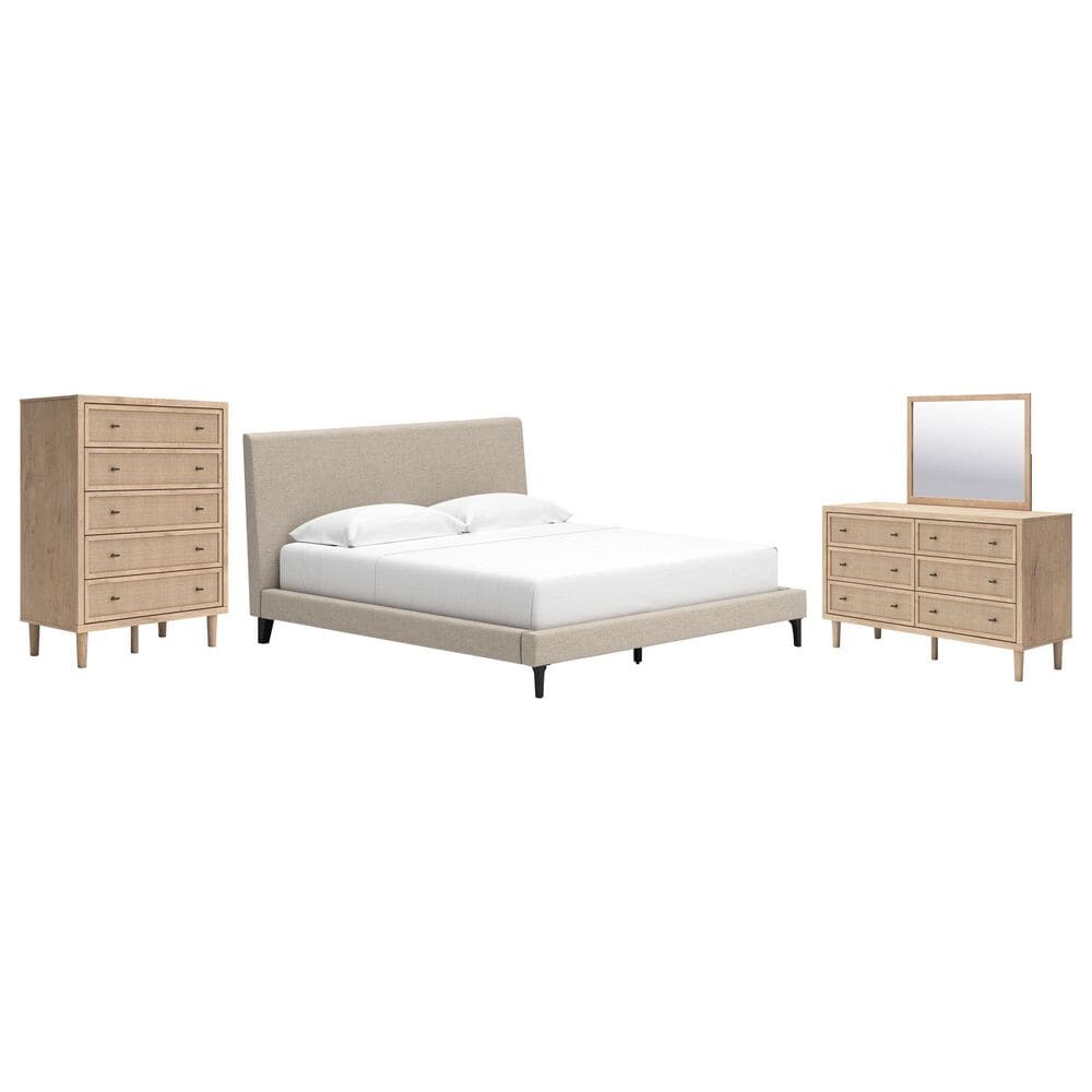 Ashley 4-Piece Upholstered King Bedroom Set in Two Tone, , large