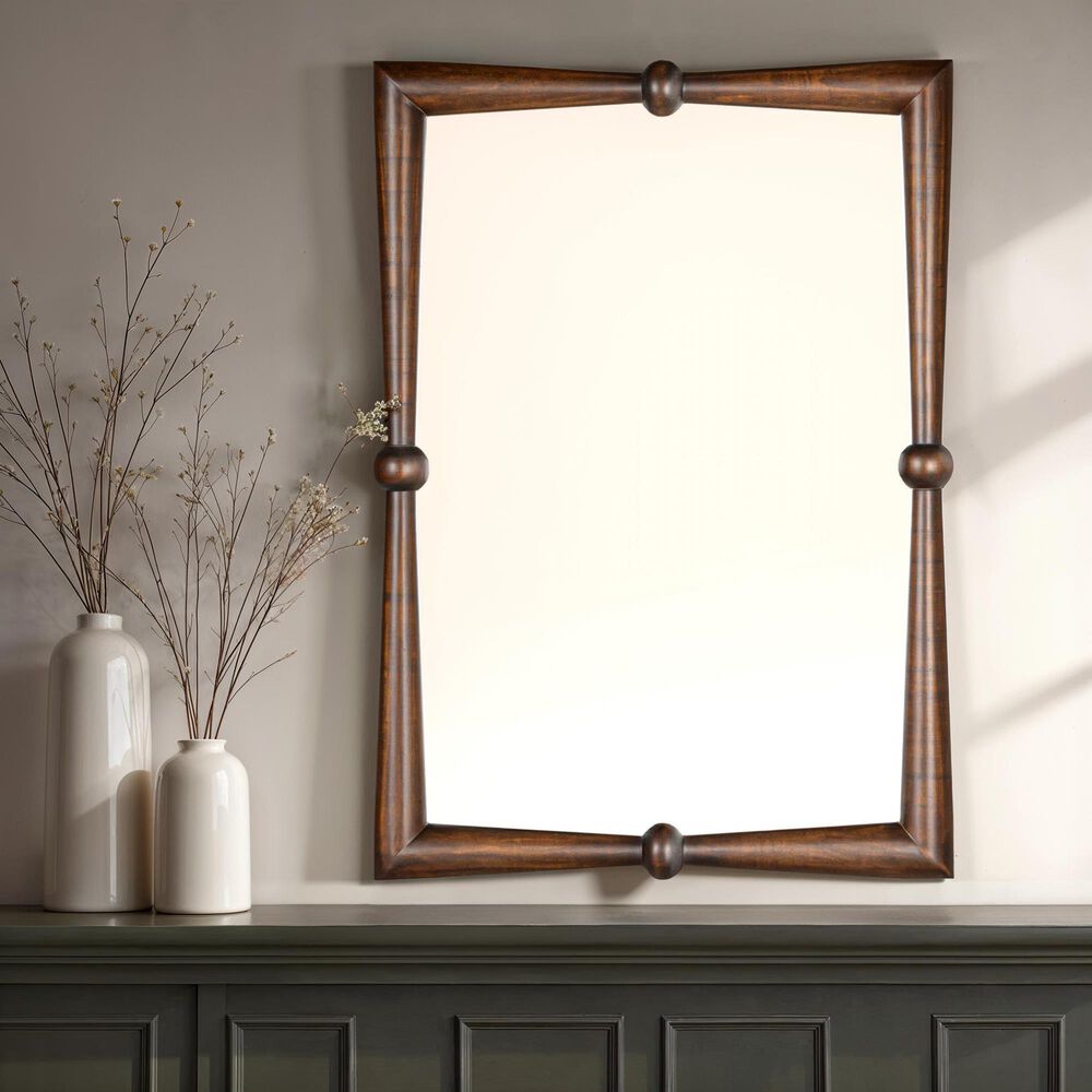 Creative Coop Mango Wood Wall Mirror in Walnut, , large