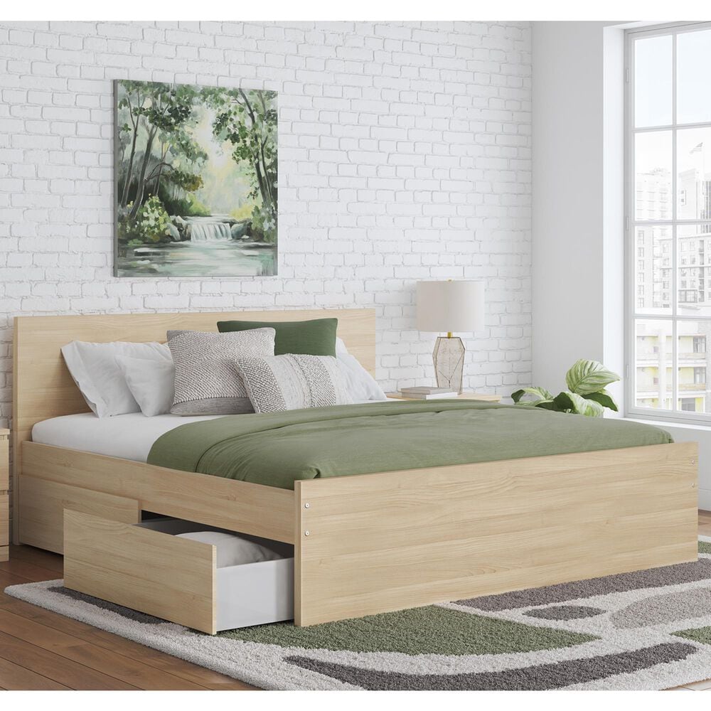 Ashley Onita King Panel Platform Bed with 1 Side Storage in Natural, , large