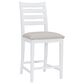 Linon Home Decor Flynn 22" Counter Stool with Light Grey Cushion in White, , large