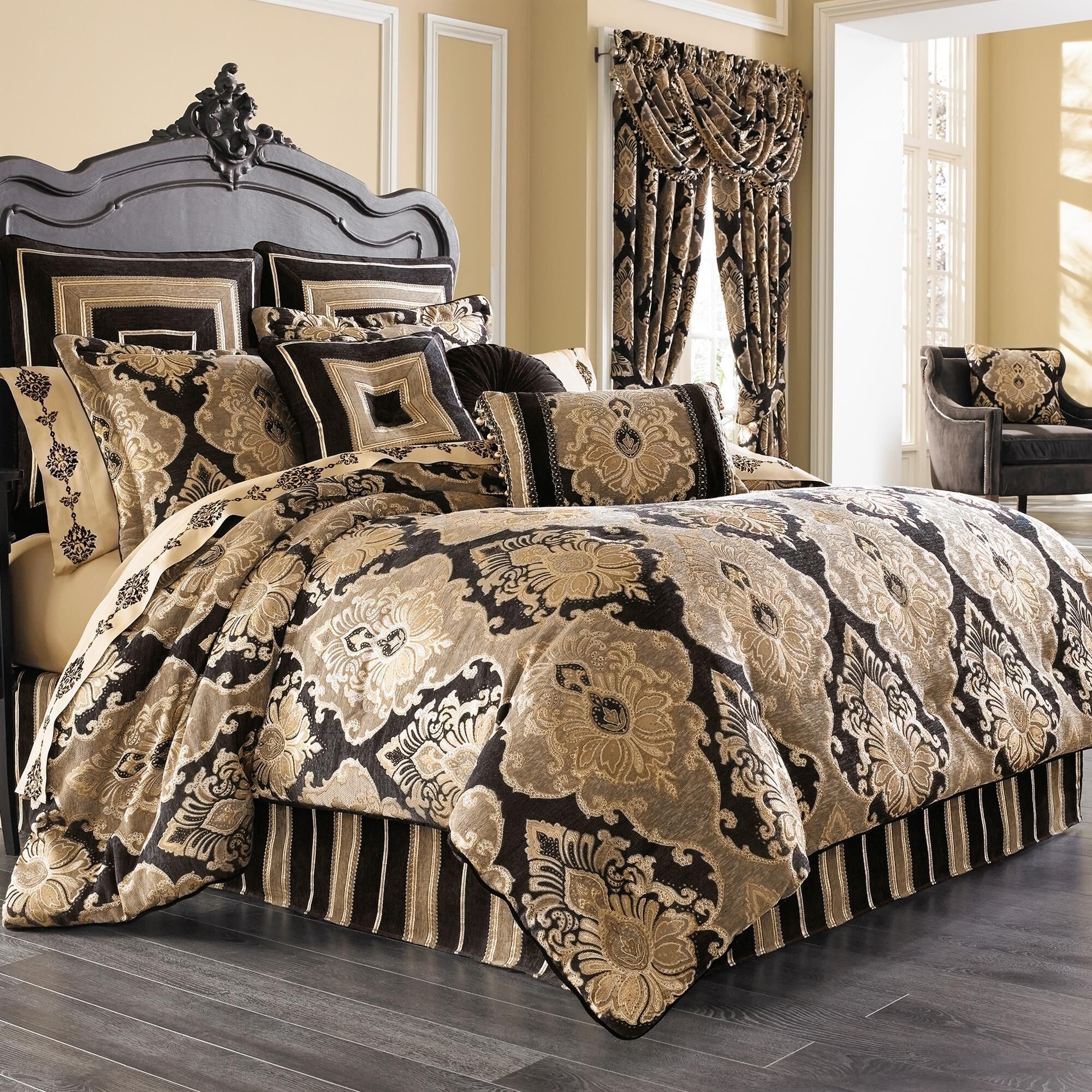 Black comforter set king shop