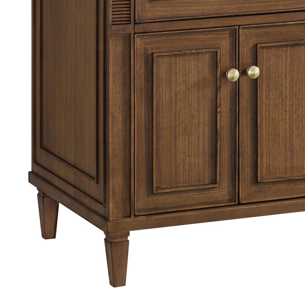 James Martin Vanities Lorelai 72&quot;Double Vanity in Mid-Century Walnut with 3 cm Arctic Fall Solid Surface Top, , large