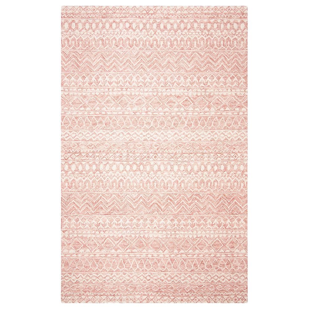 Safavieh Micro-Loop Southwestern 5" x 8" Pink and Ivory Area Rug, , large