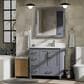Lexora Home Jacques 36" Right Offset Single Bathroom Vanity in Dark Grey with 2 cm White Quartz Top and Rectangular Sink, , large