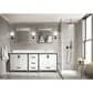 Lexora Home Ziva 84" Double Bathroom Vanity in White with 2 cm White Quartz Top and Rectangular Sinks, , large