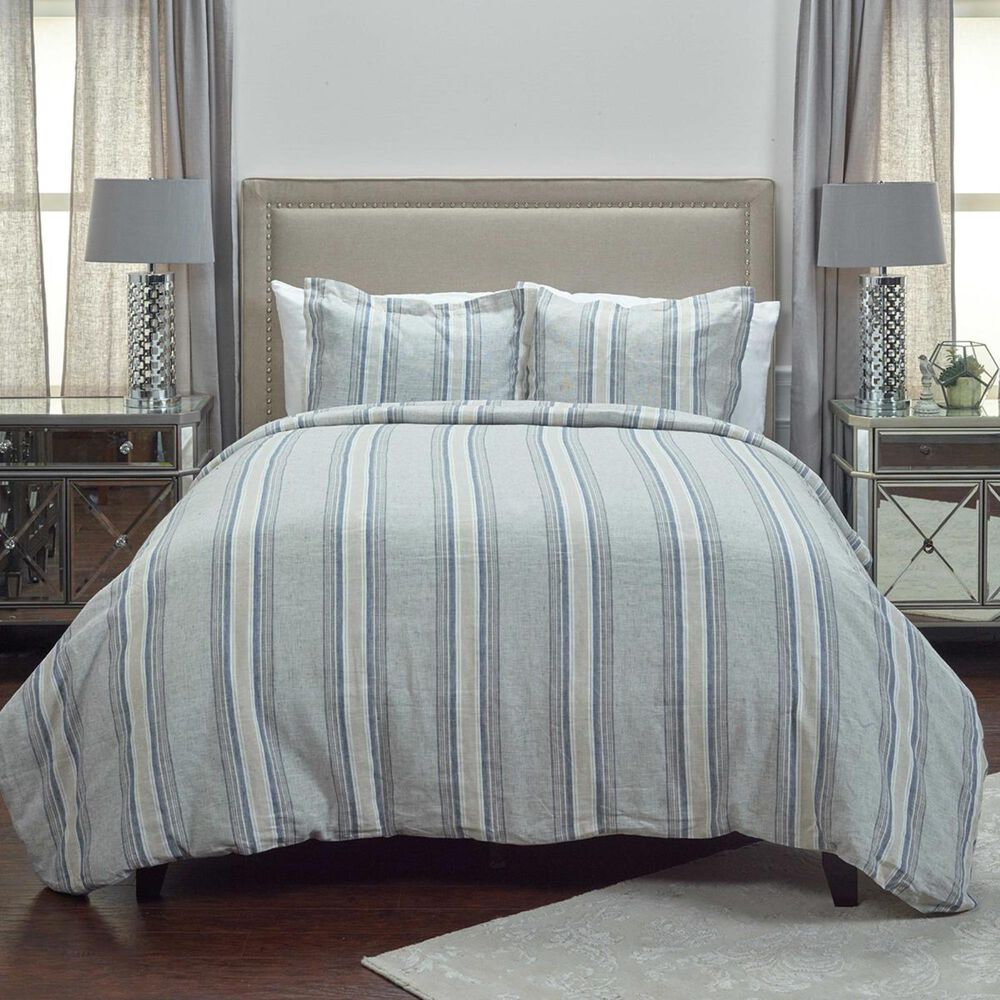 Rizzy Home Williamson 114" x 98" Duvet in Blue, , large