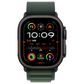 Apple Watch Ultra 2 GPS + Cellular 49mm Black Titanium Case with Dark Green Alpine Loop - Medium, , large