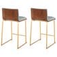 Lumisource Mason 25" Counter Stool with Green Fabric Cushion in Gold and Walnut (Set of 2), , large