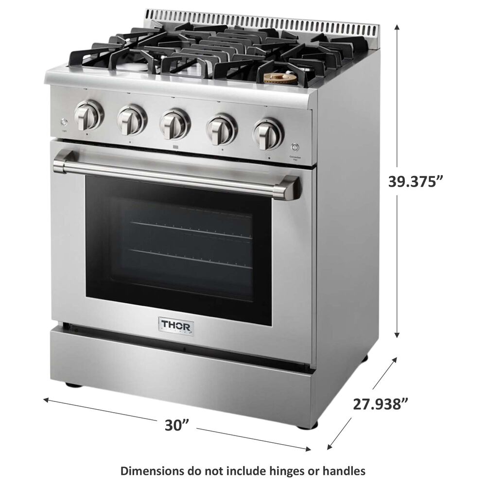 Thor Kitchen 30&quot; Freestanding Professional Liquid Propane Range in Stainless Steel, , large