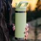 YETI Rambler 18 Oz Water Bottle with Color-Blocked Straw Cap in Grasshopper, , large