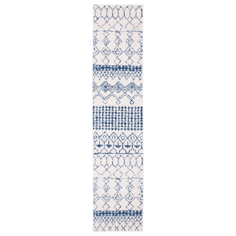 Safavieh Tulum 2" x 9" Ivory and Navy Runner, , large
