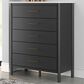 Ashley Cadmori 5-Drawer Chest in Matte Black and White, , large