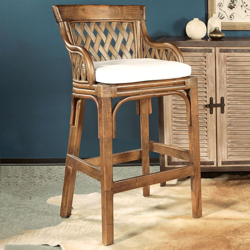 Office Star Products Plantation 24&quot; Counter Stool in Brown Stained, , large