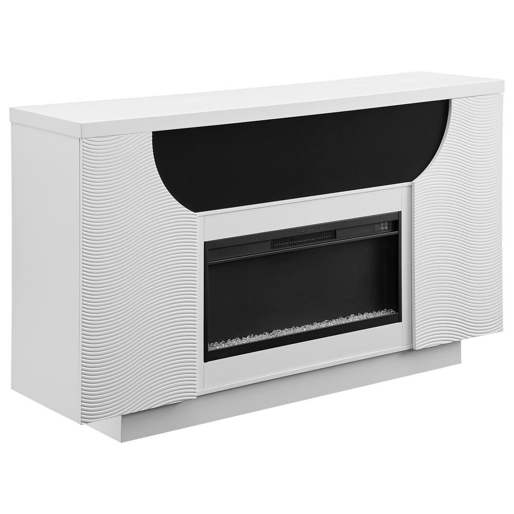 Global Furniture USA Aveena 76-Inch Fireplace in White, , large